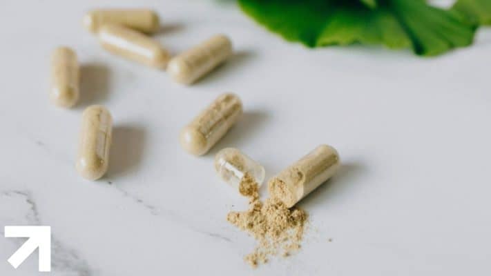 cápsulas de suplemento natural de biotina para cabelo