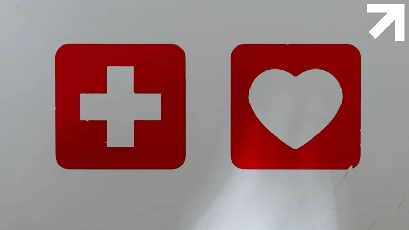 os símbolos da cruz da medicina e um coração vermelho, precisamos haver diálogo com informações sobre ist